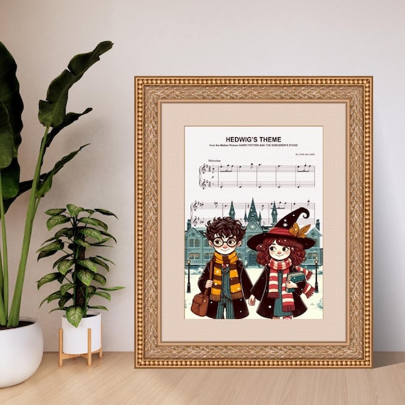 Hedwig's Theme Art Print: Harry Potter Movie Poster, Musical Score