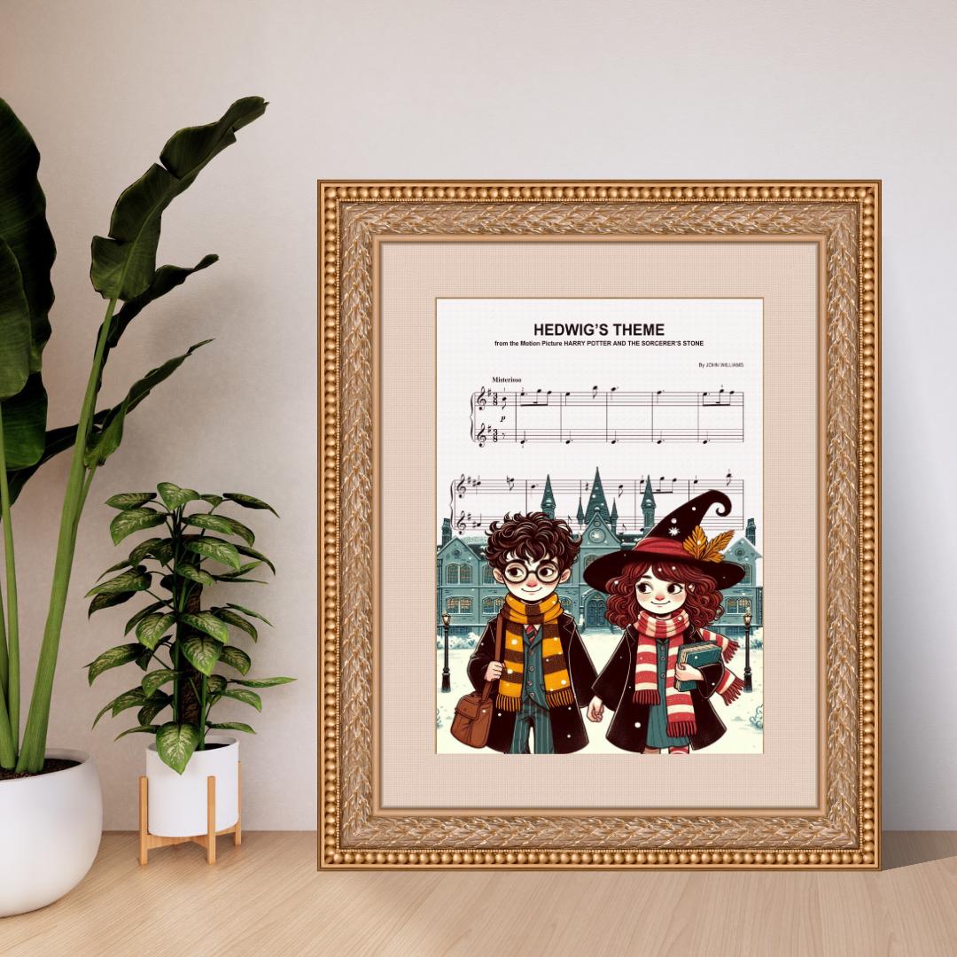 Hedwig's Theme Art Print: Harry Potter Movie Poster, Musical Score