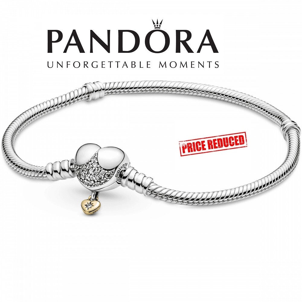 ▷ Pandora Moments Charm Bracelet Sparkling Heart Clasp Snake Chain Size 7.5  Inches - CENTRO COMERCIAL CASTELLANA 200 ◁