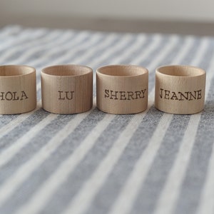 Personalized Napkin Rings, Wood Custom Napkin Rings