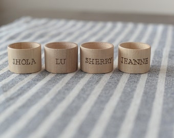 Personalized Napkin Rings, Wood Custom Napkin Rings