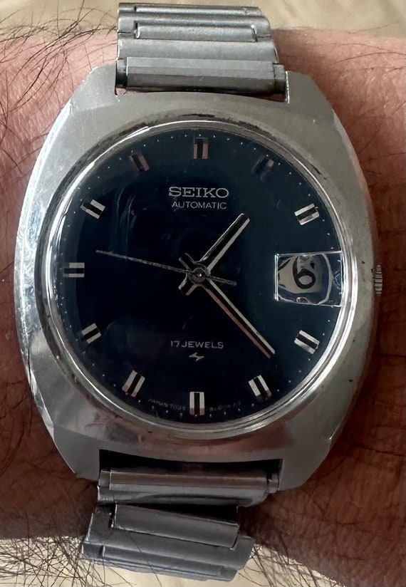Reloj SEIKO AUTOMATICO 7005 8040 VINTAGE anos 70 autentico con esfera azul de 17 joyas y funciona Etsy Espana