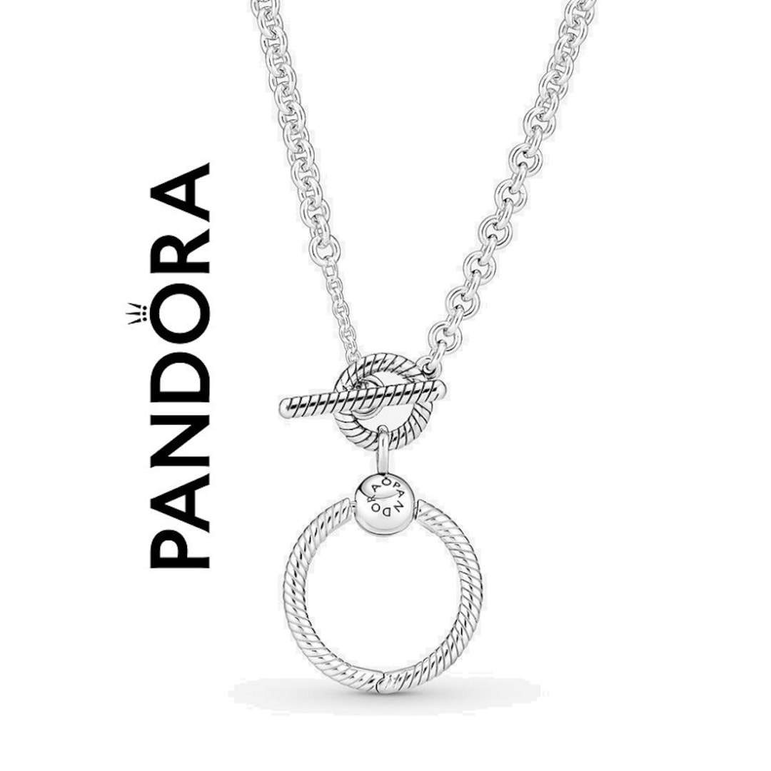 Buy Silver O Pendant & Silver Chain, Pandora Moments T-bar Necklace,  Sterling Silver Women Necklace, Charm Necklace, Everyday Necklace, S925 ALE  Online in India - Etsy