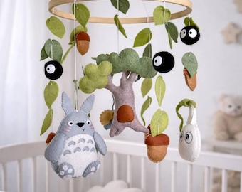 Anime Inspired Baby Mobile – Handmade Felt Baby Mobile, Crib Mobile, Nursery Decor, Newborn Baby Gift, Baby Shower Gift