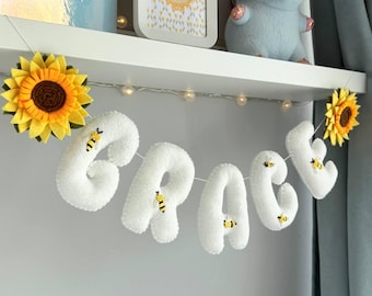 Guirnalda de fieltro personalizada con nombre – Guirnalda para habitación infantil, regalo para baby shower