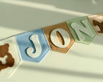Guirnalda de fieltro personalizada con nombre – Decoración de pared para habitación infantil, regalo para baby shower