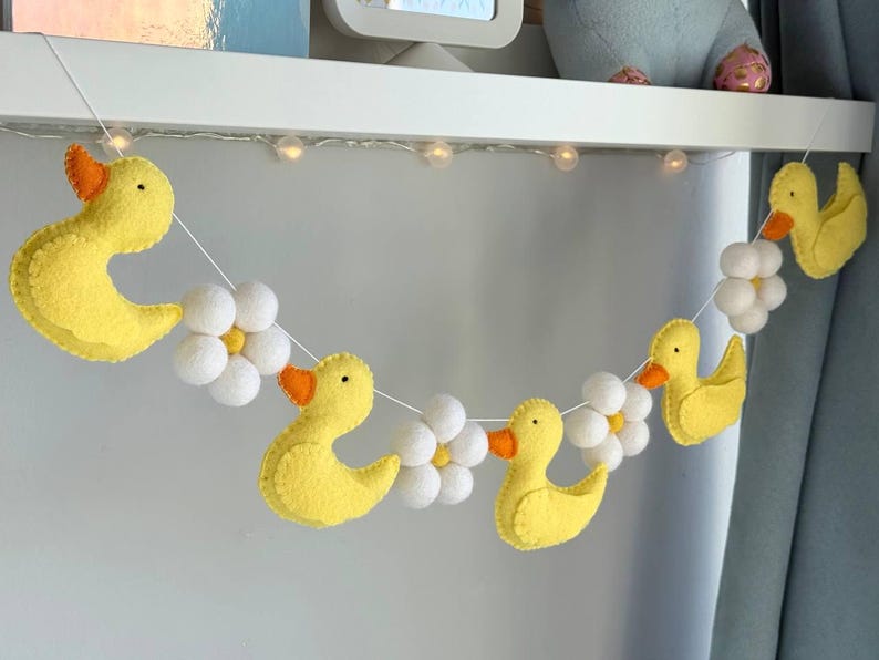 Yellow Ducks With Flowers Banner – Custom Baby Garland – Nursery Decor ...