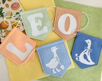 Guirnalda de fieltro personalizada con nombre – Decoración de pared para habitación infantil, regalo para baby shower