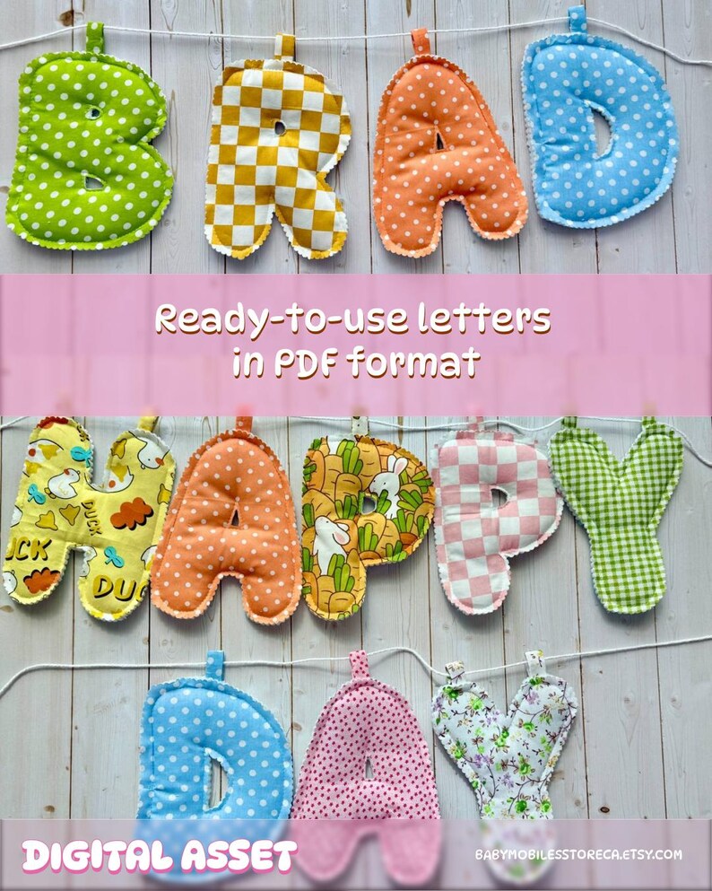 Alphabet Letter Fabric Banner Template – PDF Sewing Pattern - Etsy