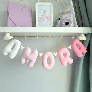 Personalisierte Filz Namen Girlande - Benutzerdefinierte Baby Name Girlande - Kinderzimmer Dekor & Baby Shower Geschenk