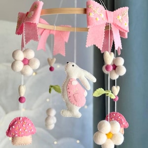 Rabbit in a Jacket – Baby Crib Mobile – Fairy Baby Decor – Neutral Nursery Decor & Baby Shower Gift