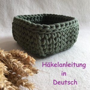 PDF crochet instructions in German for a square basket