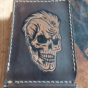 Handgefertigte Totenkopf-Geldbörse aus Leder – Einzigartiges Geschenk