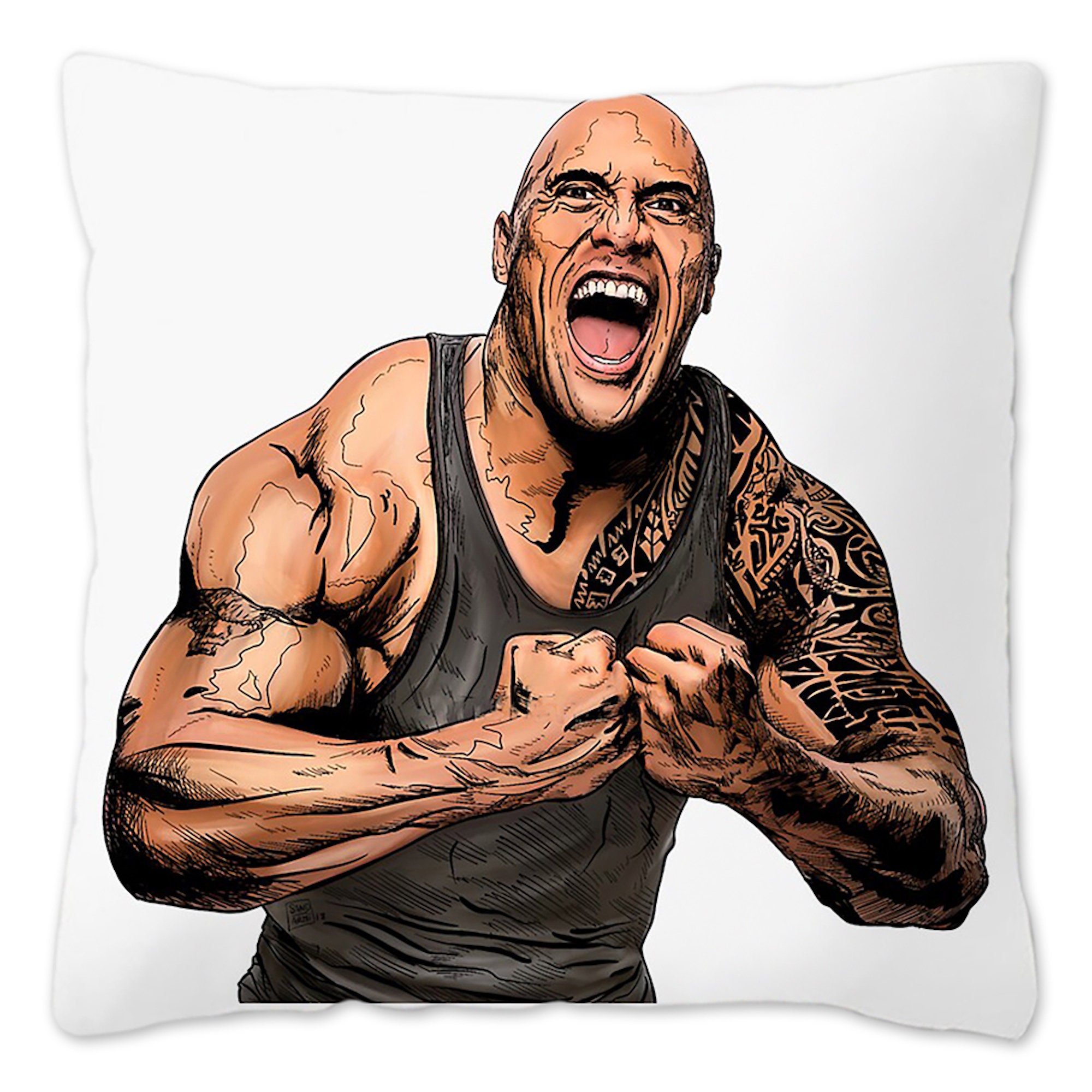 Dwayne Rock Johnson Pillow, Rock Dwayne Johnson Print