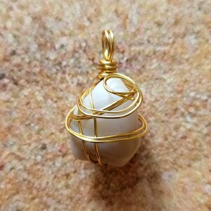 Brass Wire Wrapped Natural Stone Pendant