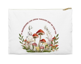 Mushroom Accessory Pouch Motivational makeup bag travel accessories