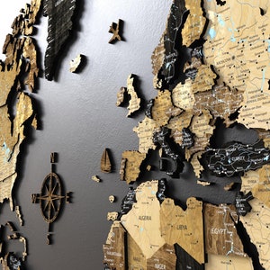 3D Holz Welt Reisekarte, 5. Jahrestag Paare Geschenk, Housewarming Einzigartige Weihnachtsgeschenke