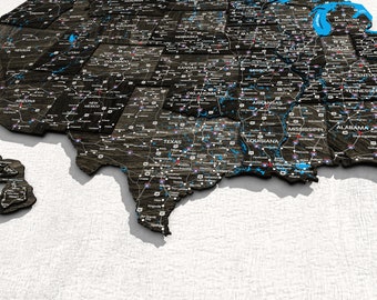 USA Wood Map: US Travel Map, Office Decor