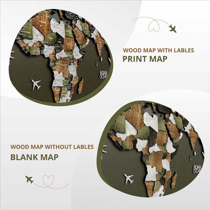 Wood World Map Large Wall Art 5th Anniversary Gift, Wooden World Travel