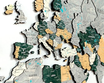 3D Wooden World Map Wall Art: Push Pin Travel Decor