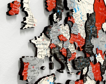 3D Wooden World Map Wall Art: Push Pin Travel Adventure Decor