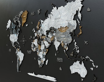 Decorazione da parete con mappa del mondo in legno, puntina da disegno per mappa del mondo, mappa del mondo in legno regalo per l'inaugurazione della casa, mappa da viaggio con puntina da regalo per il 5° anniversario, Weltkarte Holz