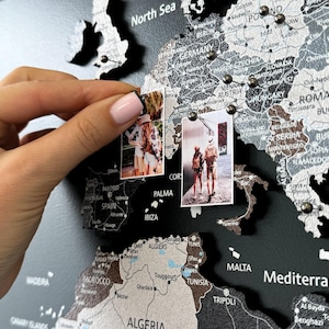 Cork World Map Board, Push Pin World Map Wall Art, Couples Travel Gift, Office World Map, Cork Wall Art, Travel Map of the World