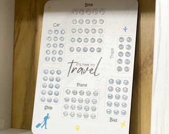 Push Pins for Wood World Map, Metal Push Pins with print Transports for Wooden World Map Wall Art, Apartment Decor, Wall Decor, Travel Map