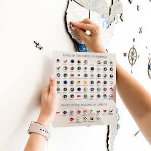 USA und Kanada Regionen Push Pins für Holz Landkarte, Reise farbige Push Pins, personalisieren Sie Ihre Holz Welt oder Holz USA Karte