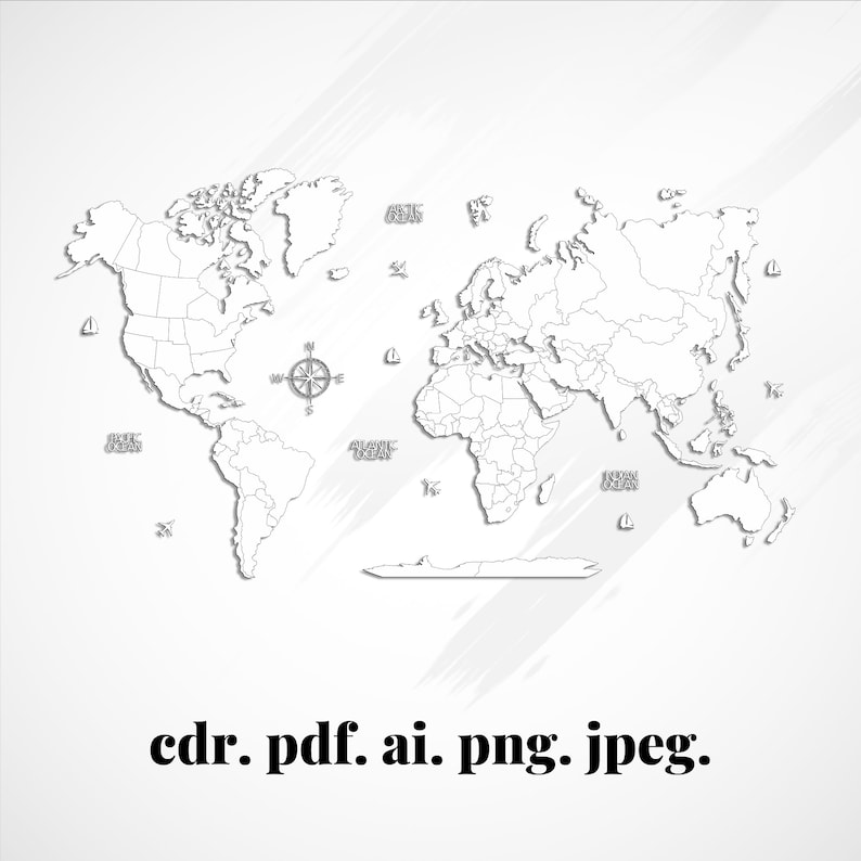 Custom Wood World Map for House or Office Creat Yourself Etsy