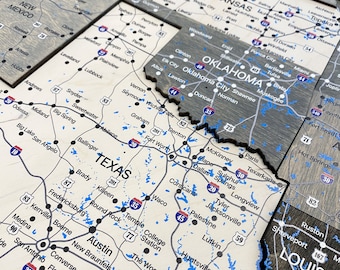 Wood USA Travel Map: Push Pin Board, Wall Decor