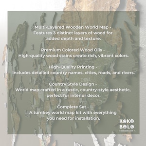 Side view of the multi-layered world map demonstrating its depth and texture.