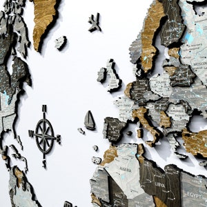 Grande carte d'art mural en bois, carte du monde en bois, décoration d'intérieur, carte du monde en bois, art mural coloré, cadeau pour la nouvelle maison, art mural carte, assiettes de voyage