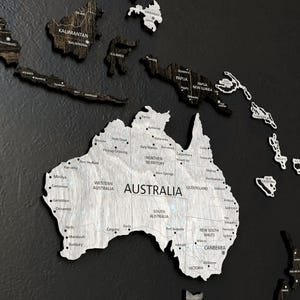 3D Wooden World Map in the Loft Style with detaiked print