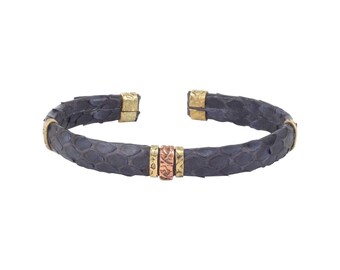 Pulsera de cuero y cobre hecha a mano: pulsera unisex ajustable