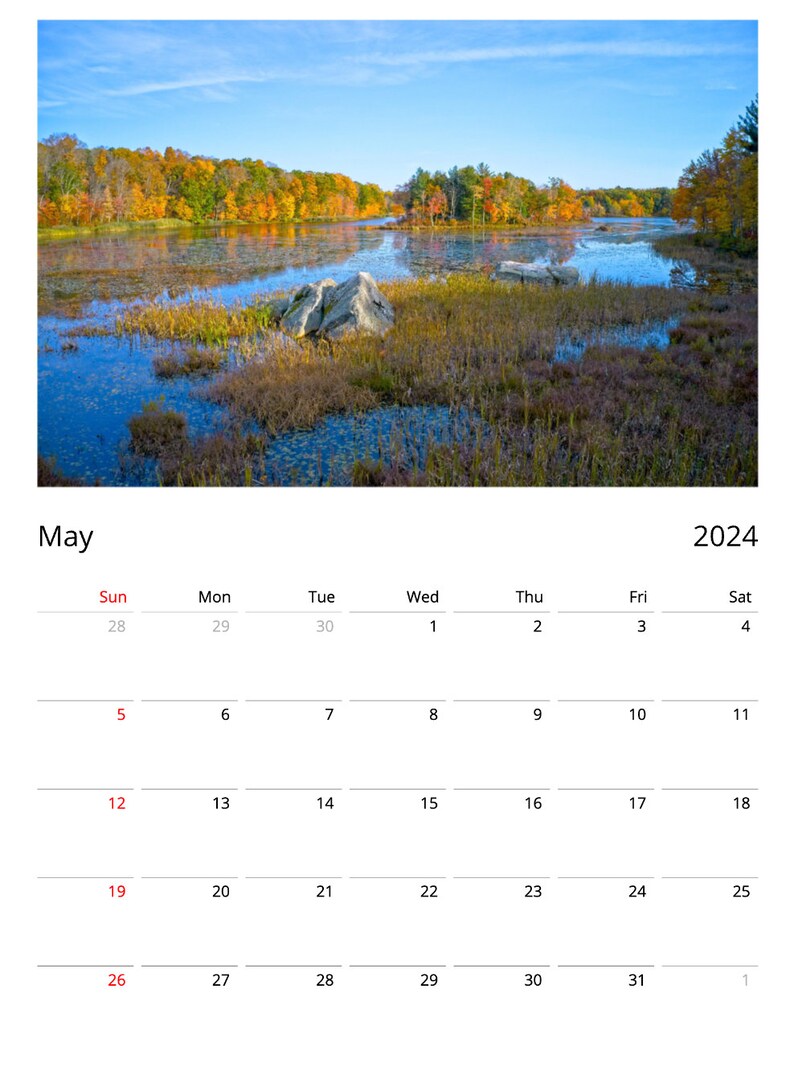 Wall Calendar 2024 Fall Foliage Etsy