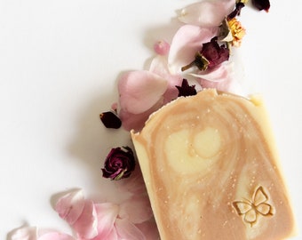 Savon naturel « Rose Patchouli » à l'huile essentielle de rose et de patchouli, vegan & sans huile de palme, savon artisanal nourrissant, procédé de pression à froid