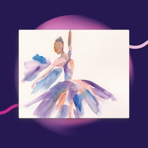 Ballet Dancer on Canvas from orginal watercolor