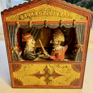 Original Vintage Punch and Judy Money Bank - 1890
