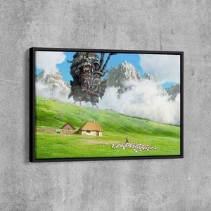 Howl&#39;s Moving Castle Poster, Hayao Miyazaki, Studio Ghibli Poster, Anime Poster, Howl&#39;s Moving Castle Print Art, Anime Print, Anime Canvas