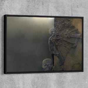 Surreal Painting Canvas, Painting of Zdzislaw Beksinski Wall Decor, Surreal Canvas, Surreal Painting Wall Art, Surreal Art Printed Canvas
