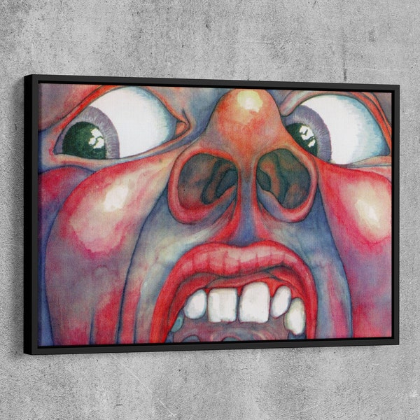 King Crimson Canvas , The Court of the Crimson King,  Album Cover, 21st Century Schizoid Man, Epitaph, Progressive Rock, King Crimson Poster