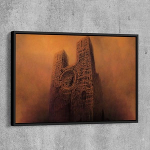 Surreal Painting Canvas, Painting of Zdzislaw Beksinski Wall Decor, Surreal Canvas, Surreal Painting Wall Art, Surreal Art Printed Canvas