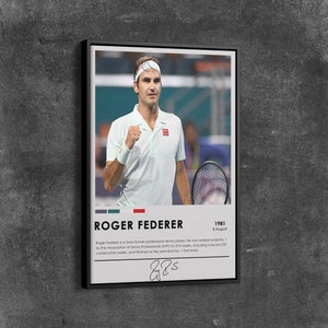 Motywacyjne płótno, Roger Federer Cytat płótno, Prezent dla fana tenisa, Roger Federer Dekoracja, Dekoracja siłowni, Plakat tenisowy, Dekoracja ścienna sportowa, Siłownia