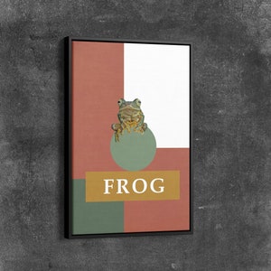 Frog Canvas | Cute Frog With Orange Eyes | Frog Wall Art | Frog Canvas Decor | Office Decoration | Frog Canvas Wall Art | Halloween Gift