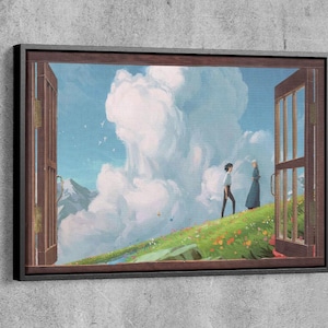 Howl&#39;s Moving Castle Poster, Hayao Miyazaki, Studio Ghibli Poster, Anime Poster, Howl&#39;s Moving Castle Print Art, Anime Print, Anime Canvas