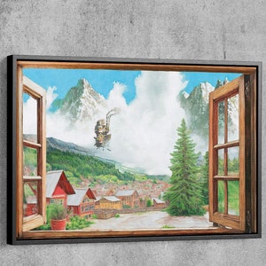 Howl&#39;s Moving Castle Poster, Hayao Miyazaki, Studio Ghibli Poster, Anime Poster, Howl&#39;s Moving Castle Print Art, Anime Print, Anime Canvas