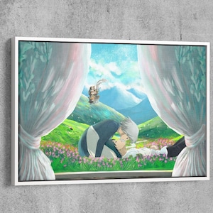 Howl&#39;s Moving Castle Poster, Hayao Miyazaki, Studio Ghibli Poster, Anime Poster, Howl&#39;s Moving Castle Print Art, Anime Print, Anime Canvas