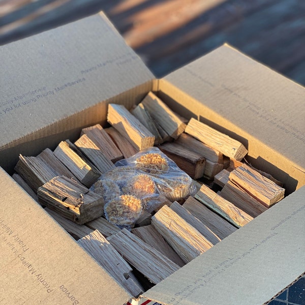 15 pounds Mini Firewood & Mini Firestarters for Solo Stove Mesa (Large Flat Rate Box)