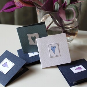 Set di cinque bigliettini con cuore